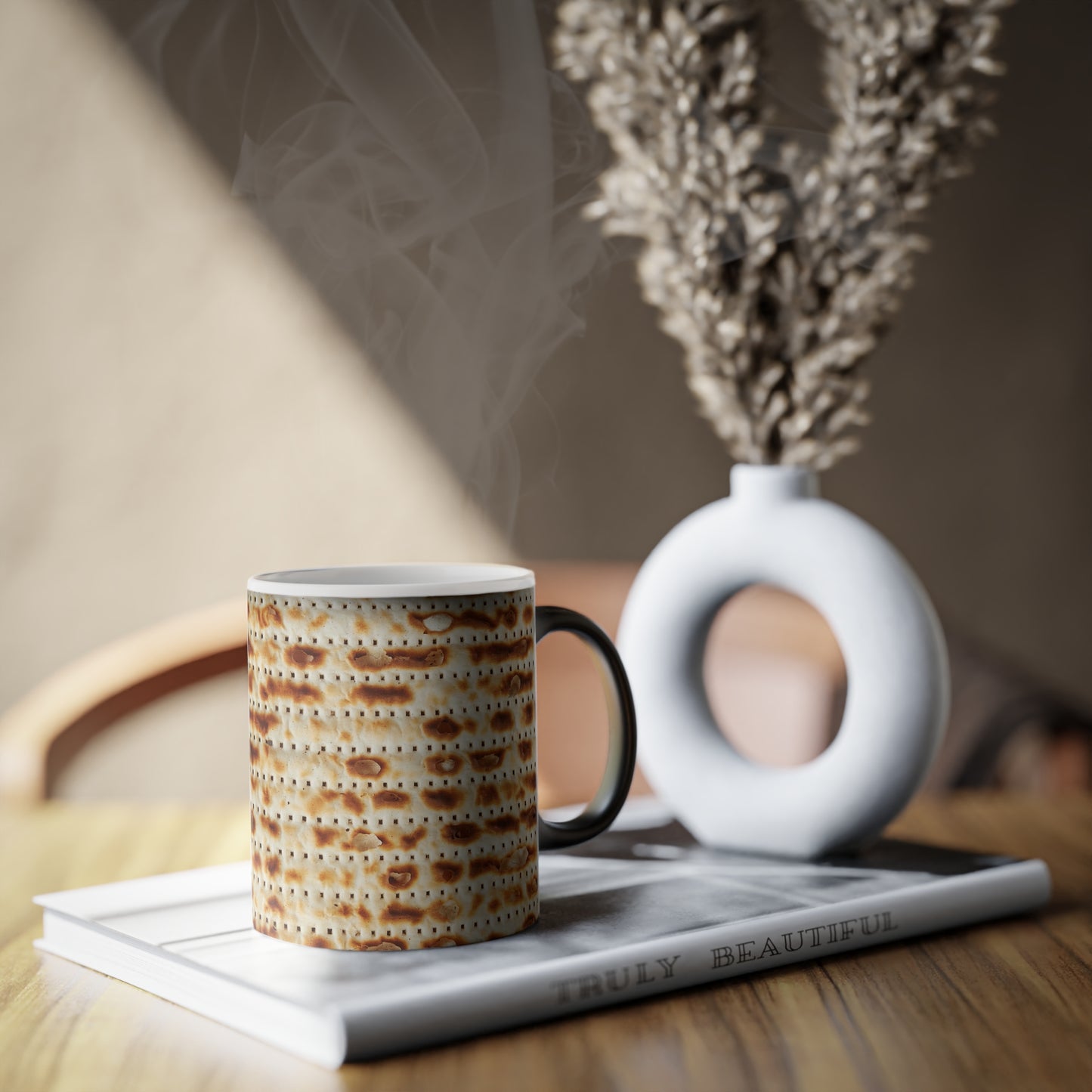 Magische Wärmewechsel-Tasse mit Matze-Design für Pessach