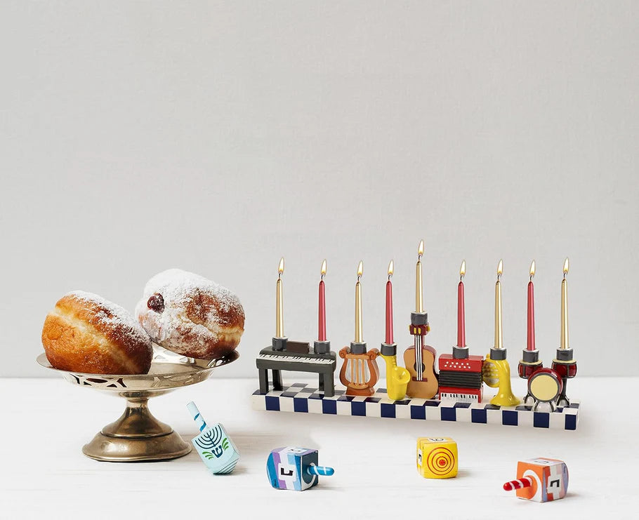 Musikinstrumente Chanukkia – Handbemalt, 30 cm