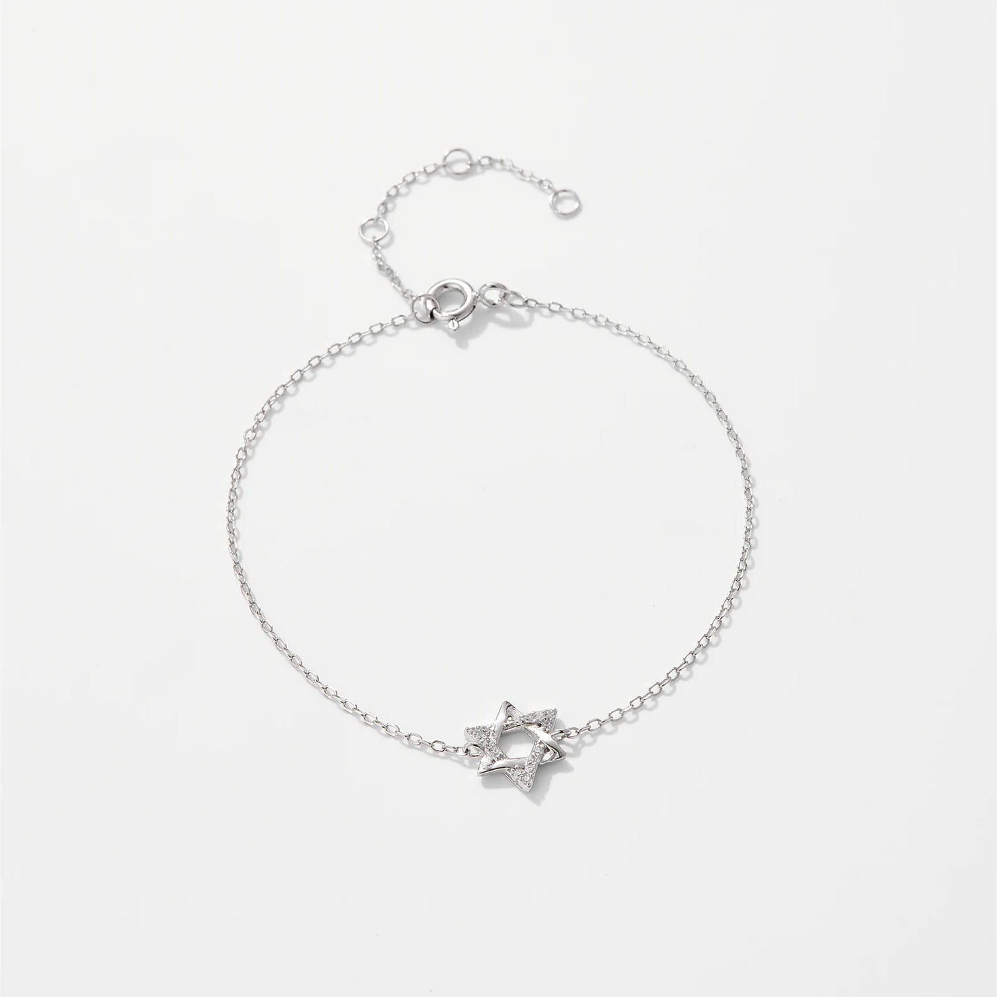 Armband mit Davidstern – 925er Silber mit kleinen Zirkonen