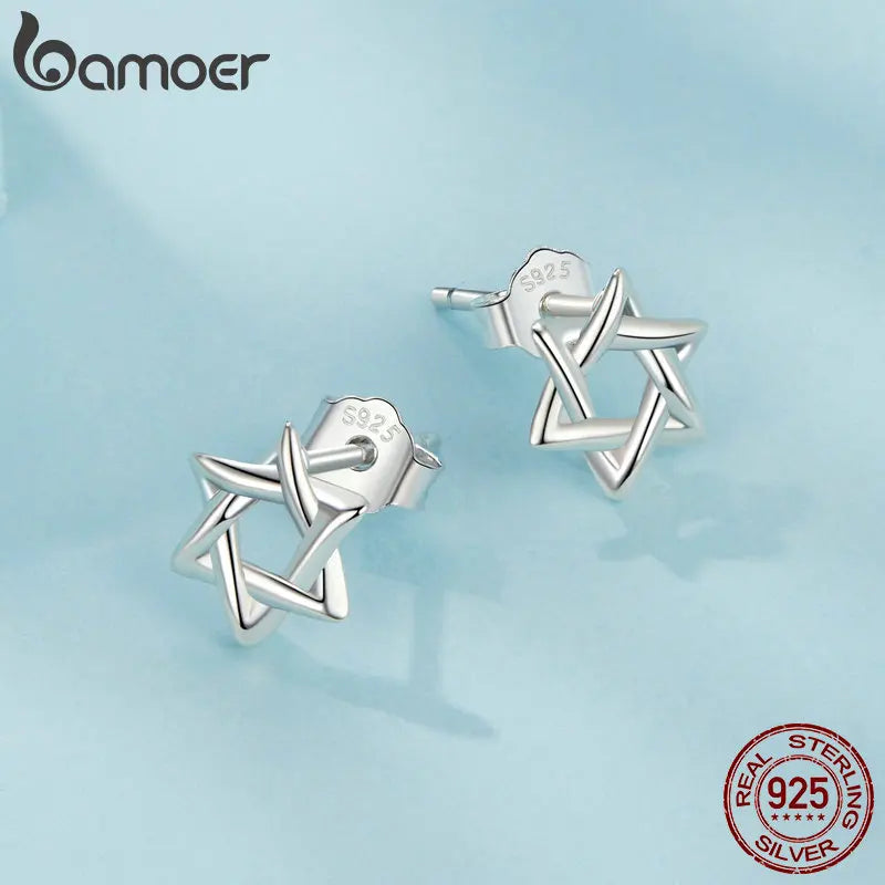Davidstern-Ohrringe – 925er Silber