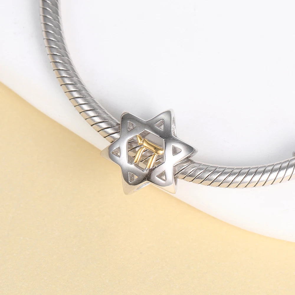 Davidstern-Anhänger – 925er Silber mit Chai