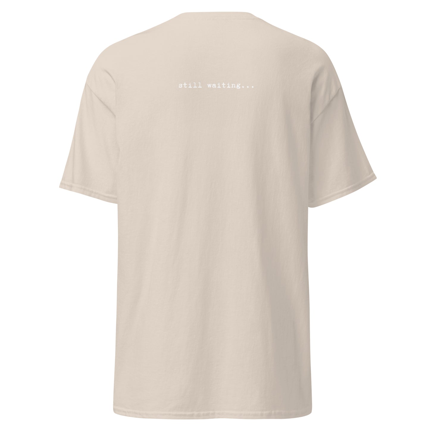 Klassisches Unisex T-Shirt Waiting for Mashiach, jüdischer Humor