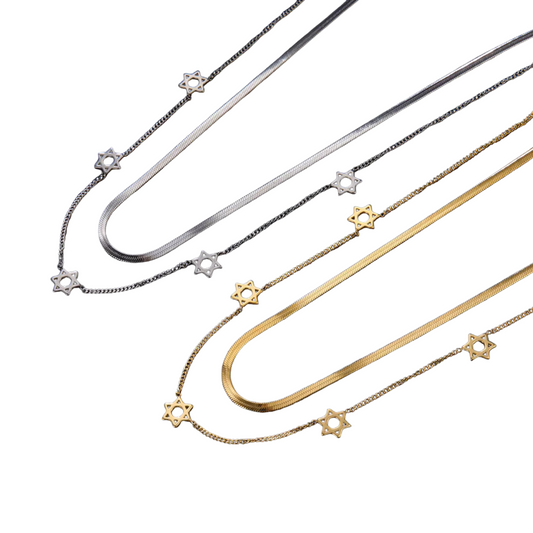 Magen David Stern Snake Chain Halskette