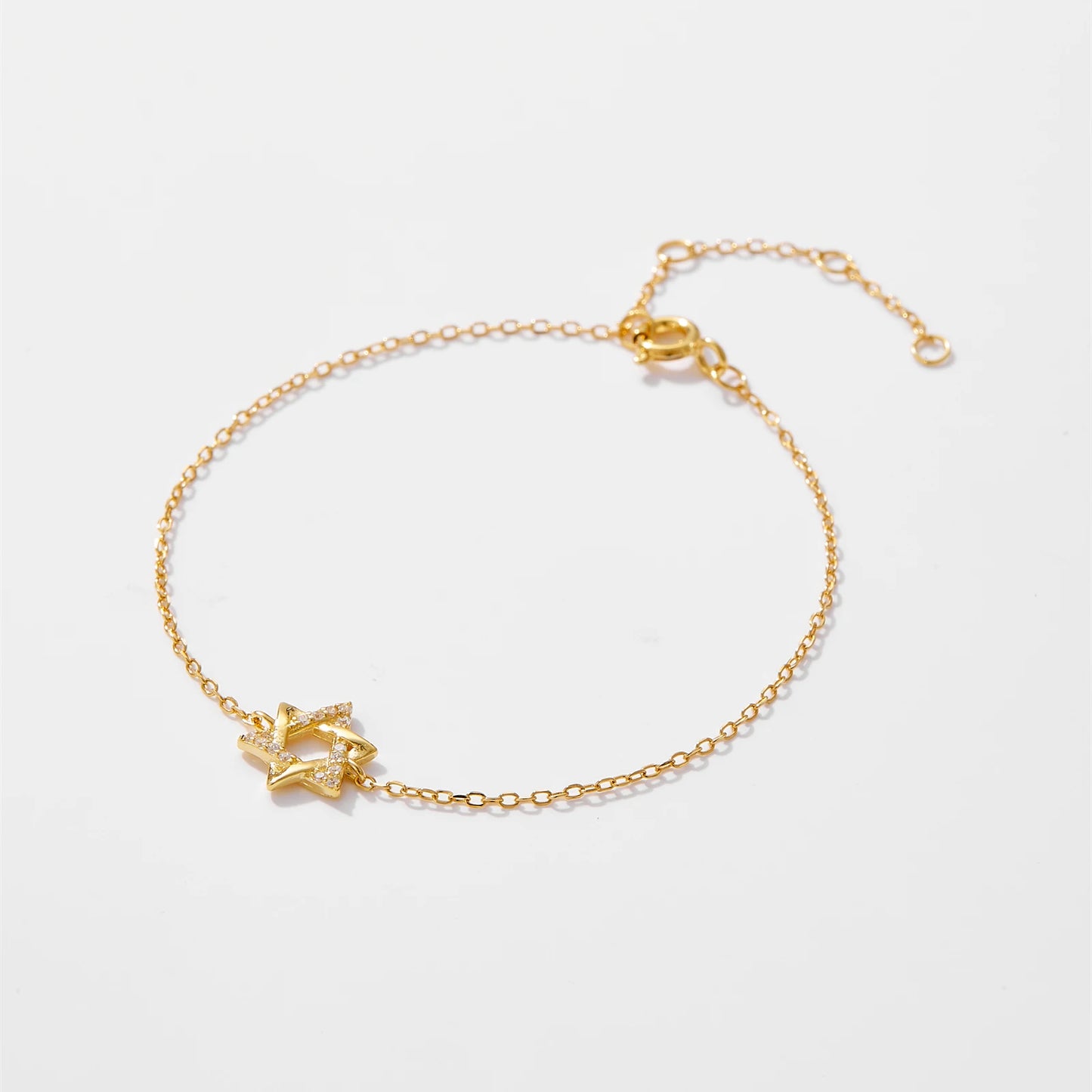 Armband mit Davidstern – 925er Silber mit kleinen Zirkonen