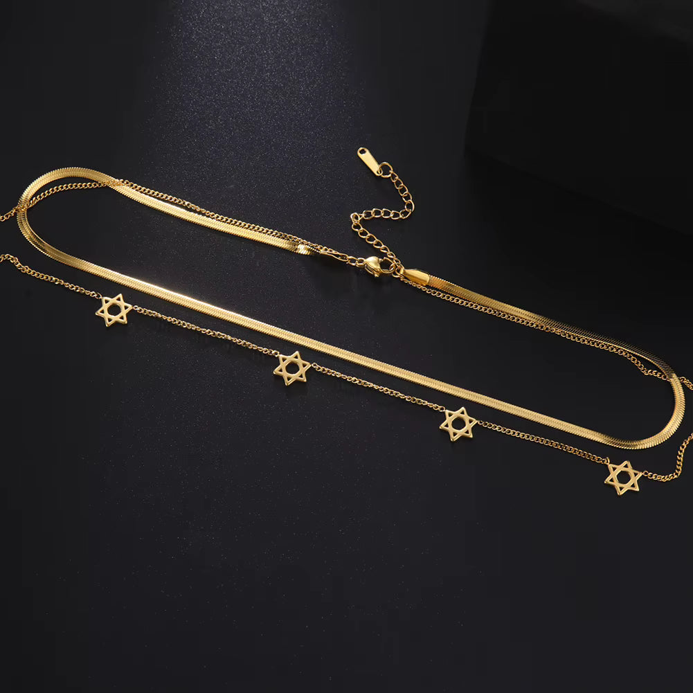Magen David Stern Snake Chain Halskette