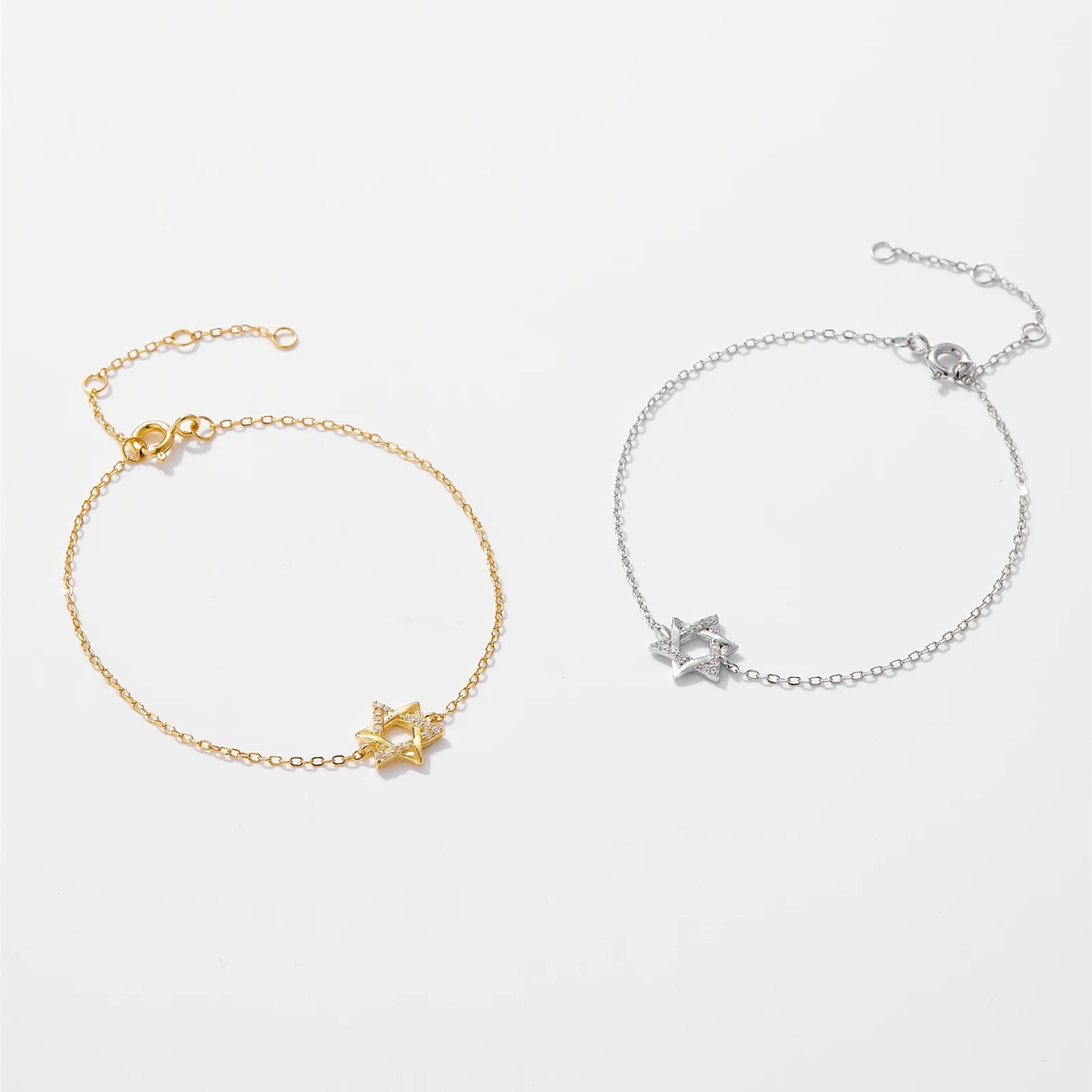 Armband mit Davidstern – 925er Silber mit kleinen Zirkonen