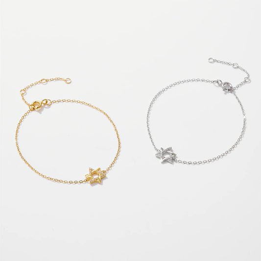 Armband mit Davidstern – 925er Silber mit kleinen Zirkonen