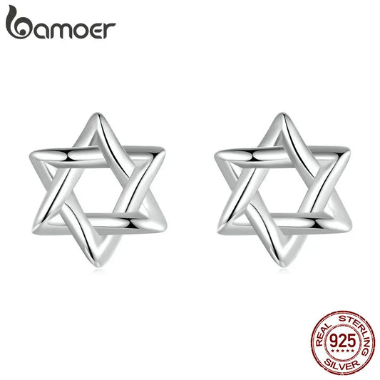 Davidstern-Ohrringe – 925er Silber
