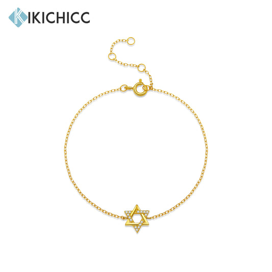 Armband mit Davidstern – 925er Silber mit kleinen Zirkonen