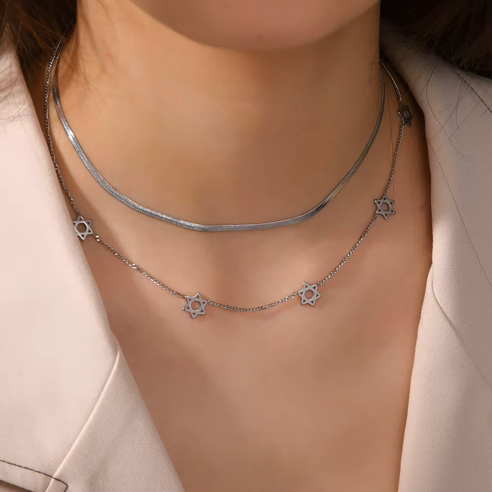 Magen David Stern Snake Chain Halskette