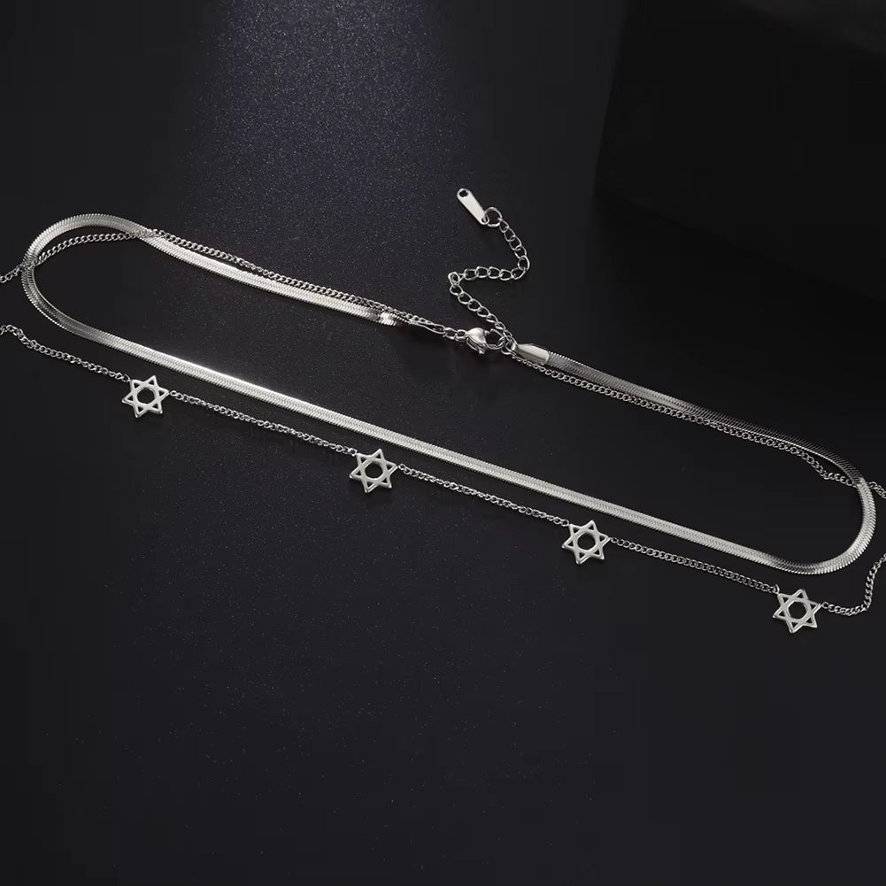 Magen David Stern Snake Chain Halskette