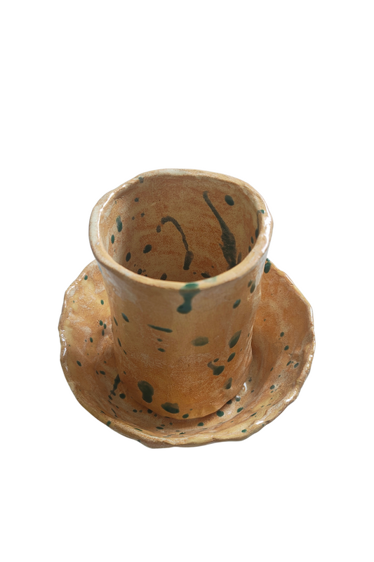 Handmade Ceramic Kiddush Set | Festive Holiday & Shabbat Centerpiece
