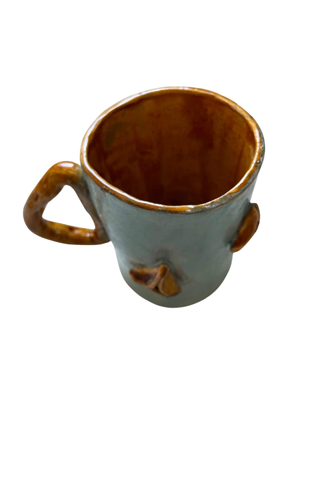 Handmade Ceramic Purim Mug with Sculpted Hamantaschen