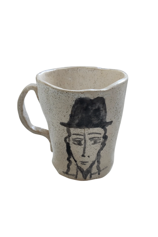 Handmade Ceramic Hasidic Man Mug | Meaningful Jewish Gift