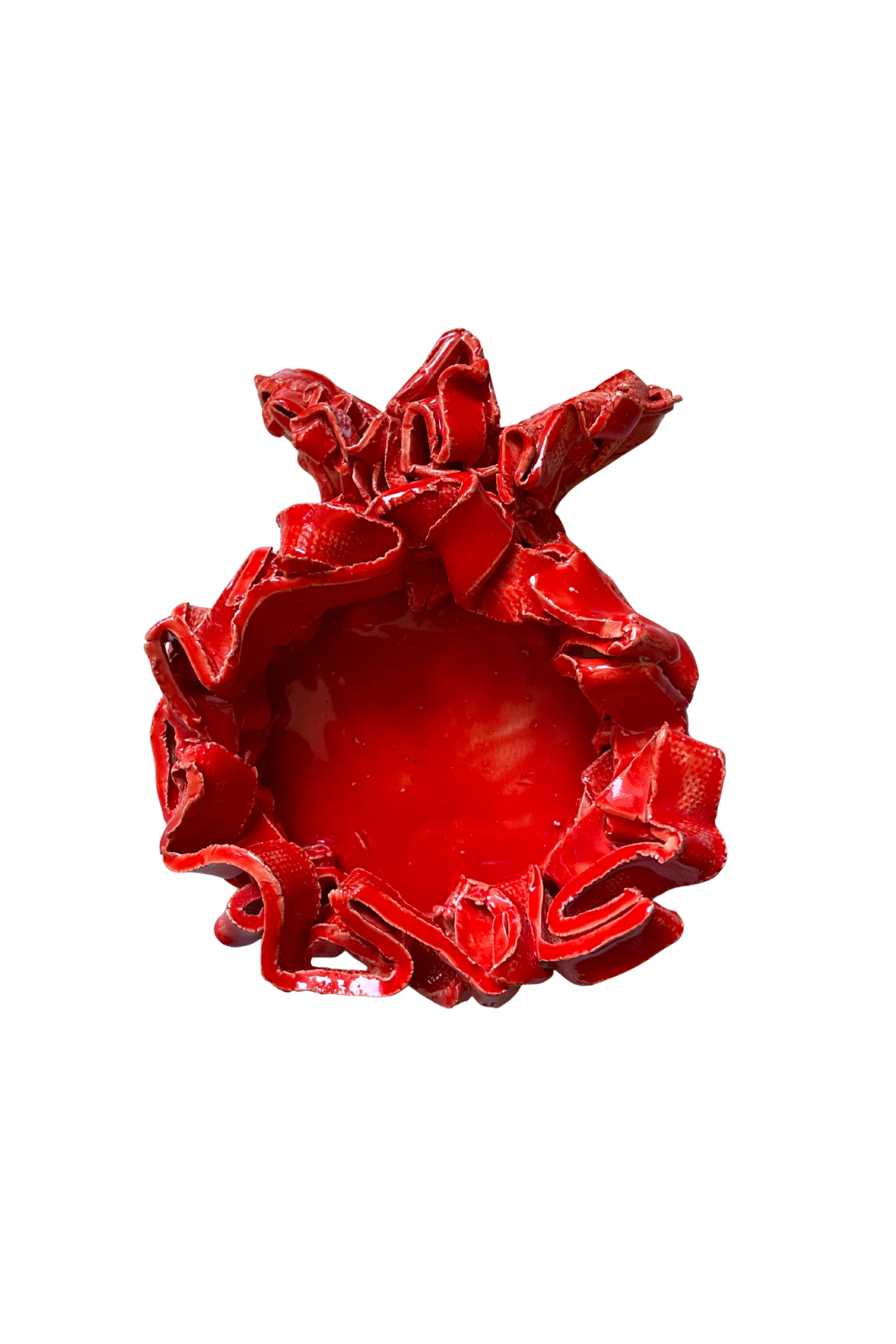 Handmade Ceramic Pomegranate Candle Holder for Shabbat