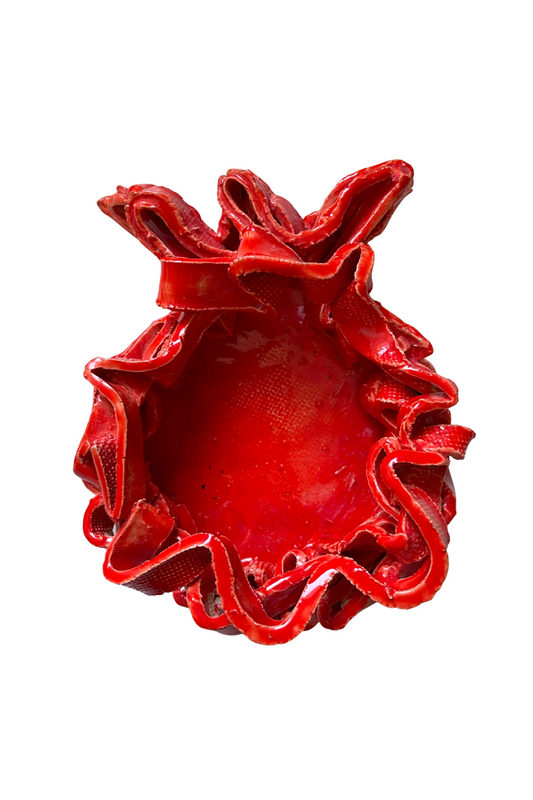 Handmade Ceramic Pomegranate Candle Holder for Shabbat