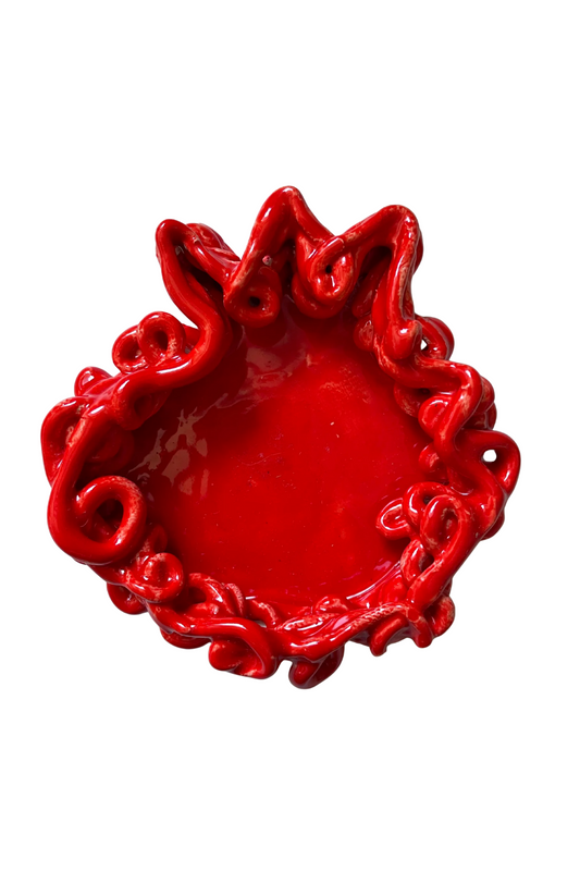 Handmade Ceramic Pomegranate Candle Holder for Shabbat