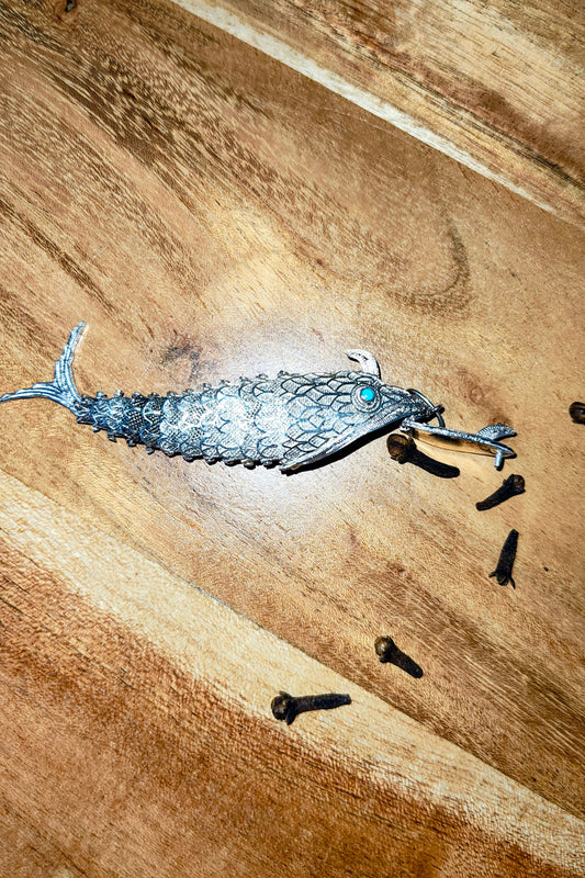 Antiker Besamim-Fisch aus Silber 835