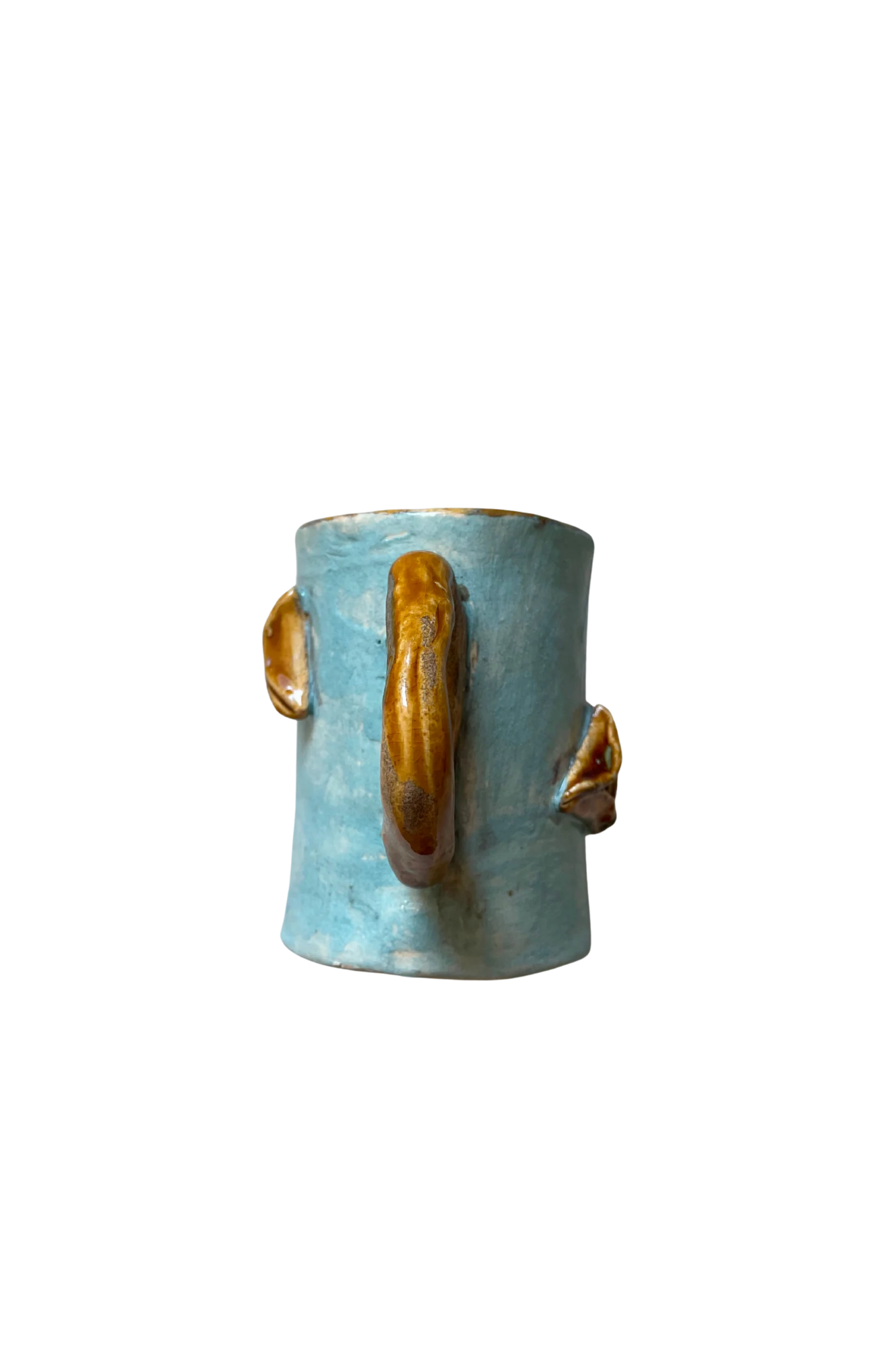 Handmade Ceramic Purim Mug with Sculpted Hamantaschen