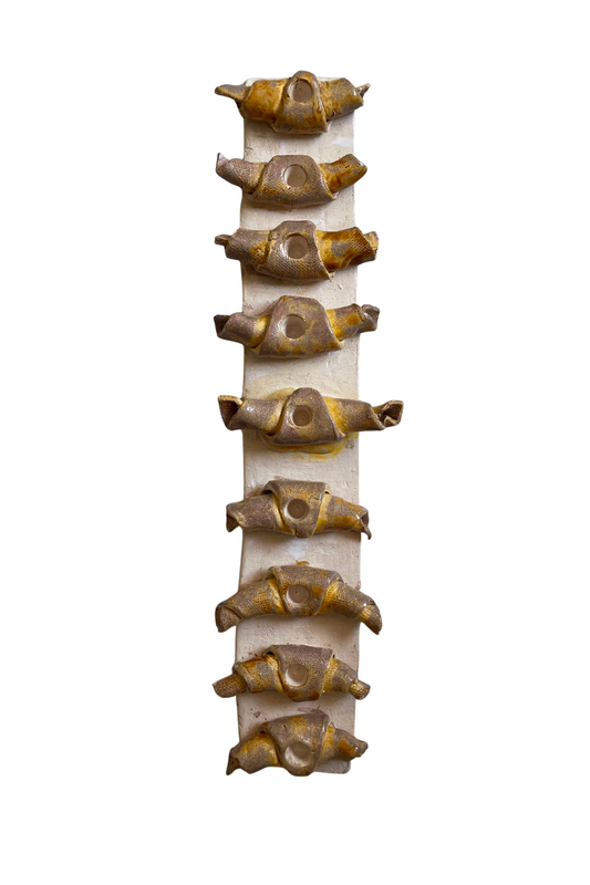 Handmade Hanukkah Menorah – with croissants -Shaped Candle Holders – Ceramic Hanukkiah – Judaica Holiday Gift