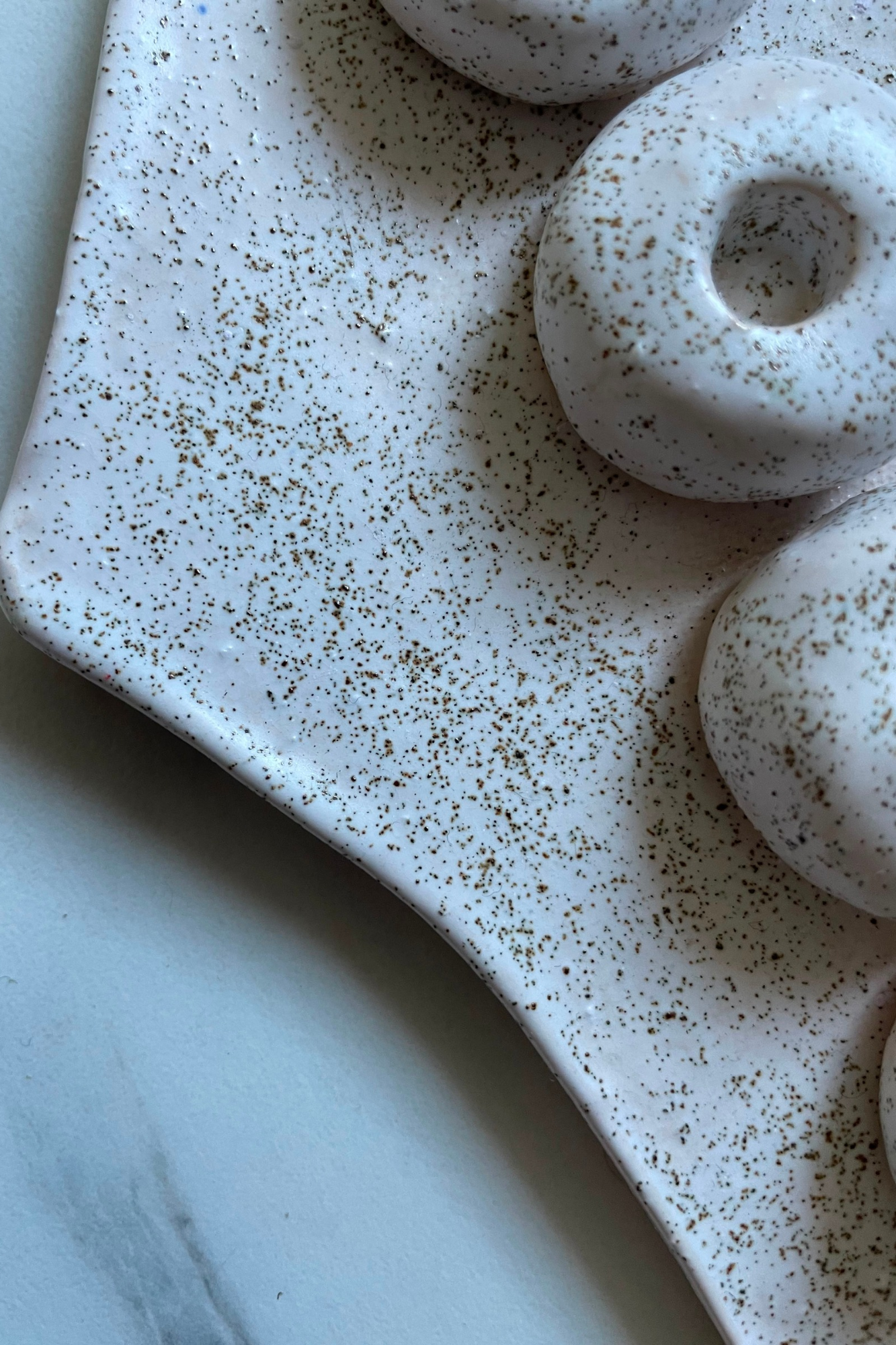 White Ceramic Hanukkah Menorah – Israel Map Shape with Doughnut Candle Holders – Handmade Modern Hanukkiah