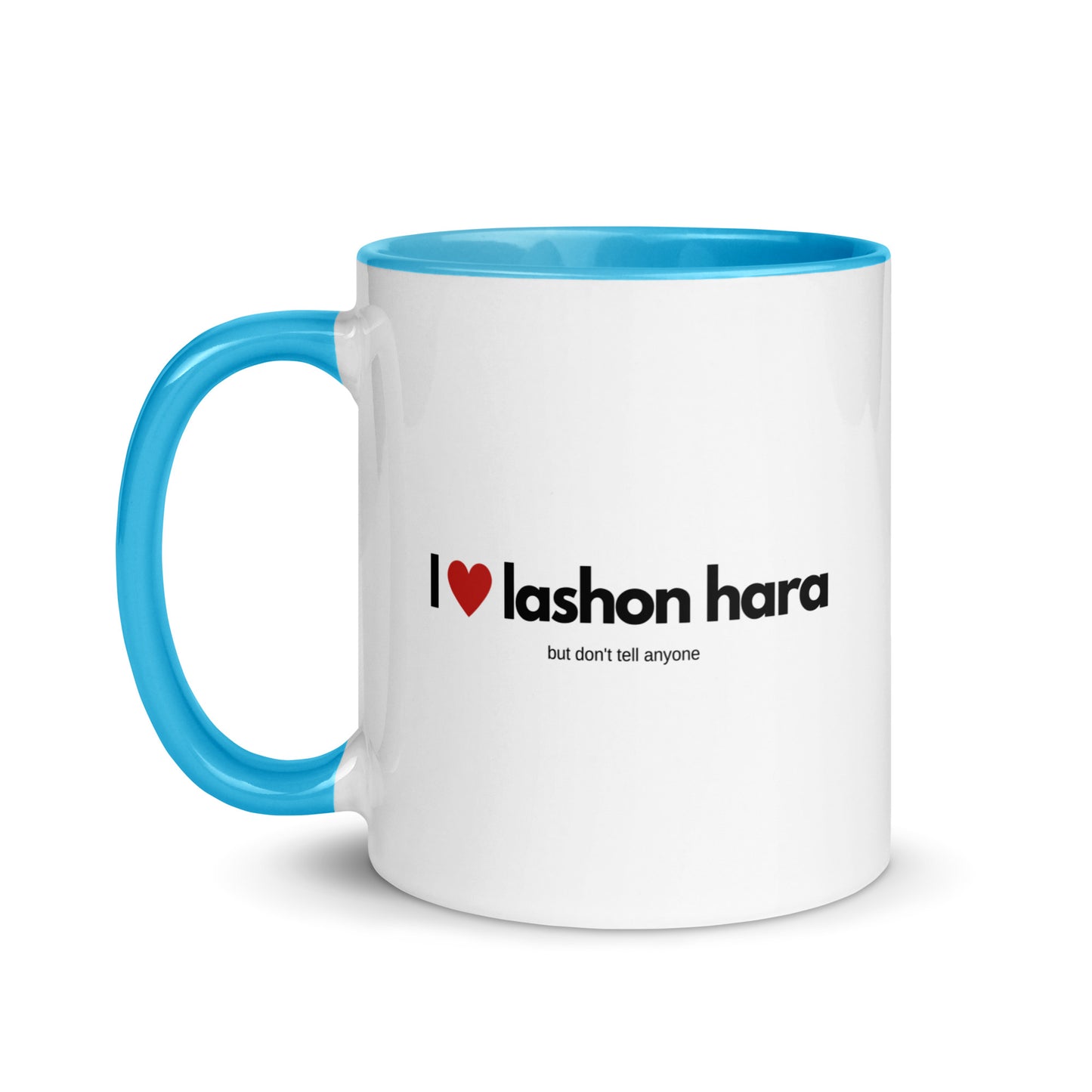 Tasse mit farbiger Innenseite "I love lashon hara"